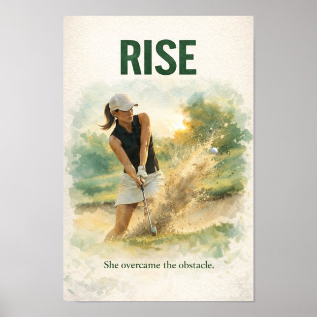Golferin spielt Golf Poster (Vorne)