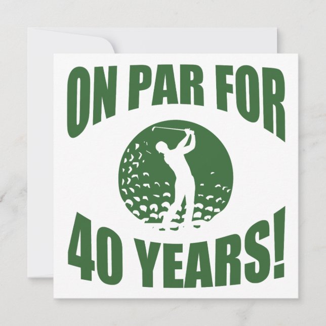 Golfers 40. Geburtstag Karte (Vorderseite)