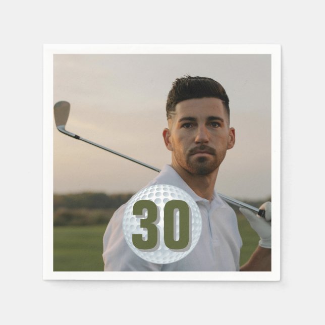 Golfers Geburtstagsfeier Serviette (Vorderseite)