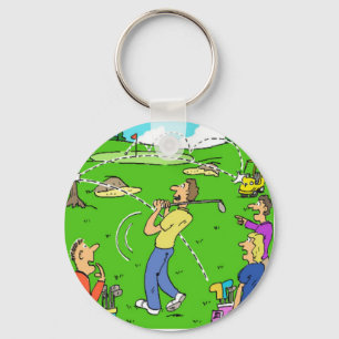 Golfers glücklicher Golfschuh. Funny Golf Cartoon Schlüsselanhänger