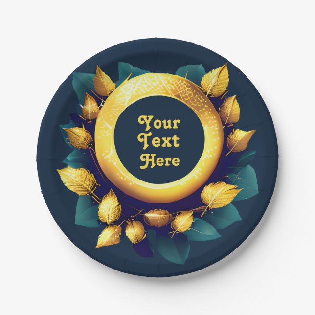 Golfers Green und Gold Kranz Pappteller (Vorderseite)