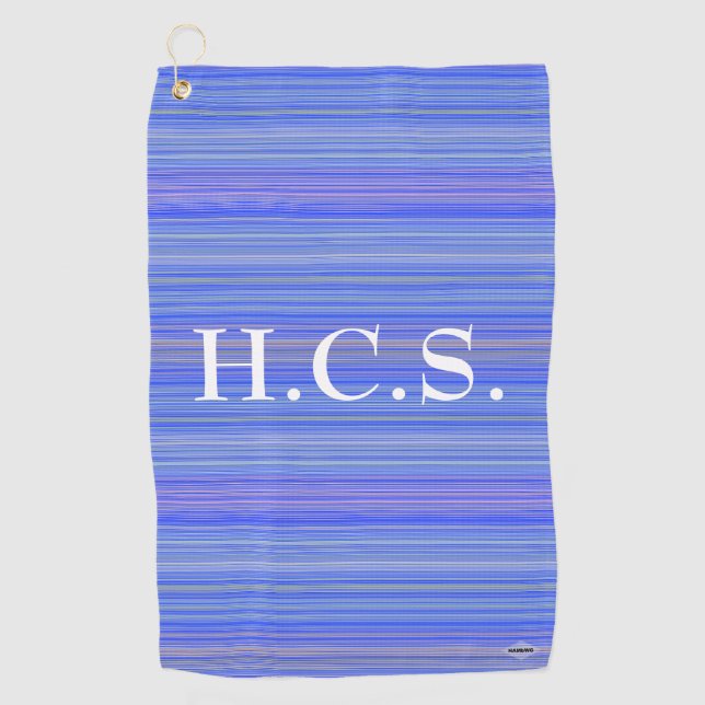 Golfer's Handtuch Blau mit Streifen HAMbyWG (Vorderseite)