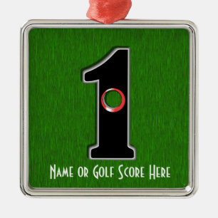 Golfers Loch in One. Glück oder Geschick? Ornament Aus Metall
