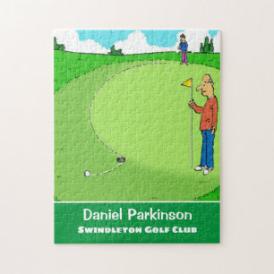 Golfer's Missed Putt Cartoon