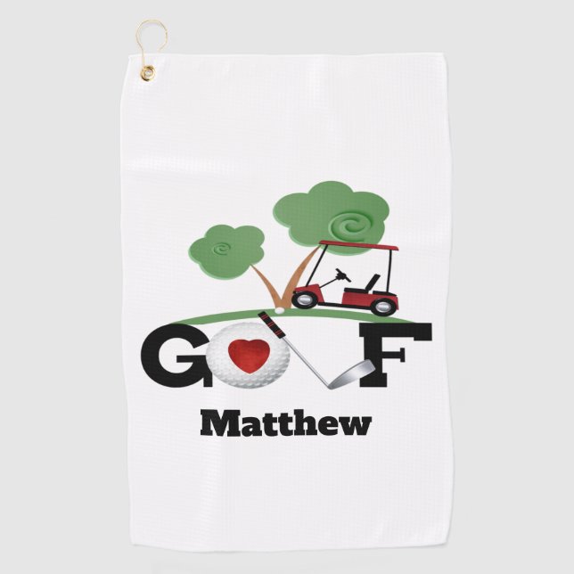 Golfers Personalisierter Golfplatz Golfhandtuch (Vorderseite)