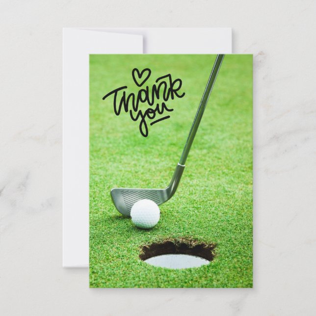 GOLFERS T-Shirt-Riff Danke: Auf Par Aufwertung Dankeskarte (Vorderseite)