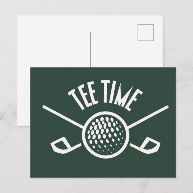 Golfers T-Shirt Zeit Postkarte (Vorne/Hinten)
