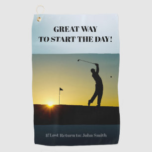 Golfers tolle Art, den Tag zu beginnen Golfhandtuch