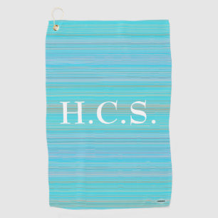 Golfer's Towel Aqua mit Streifen HAMbyWG Golfhandtuch