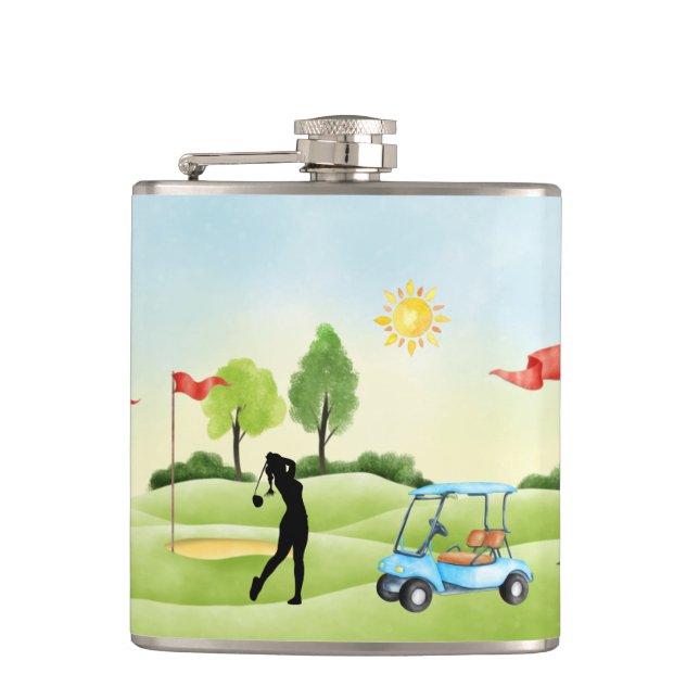 Golfers Vinyl-Wrapped Flask Flachmann (Vorderseite)