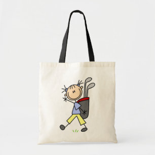 Golfeur de fille avec le sac et clubs