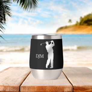 Golfeur Silhouette Monogram sur Noir