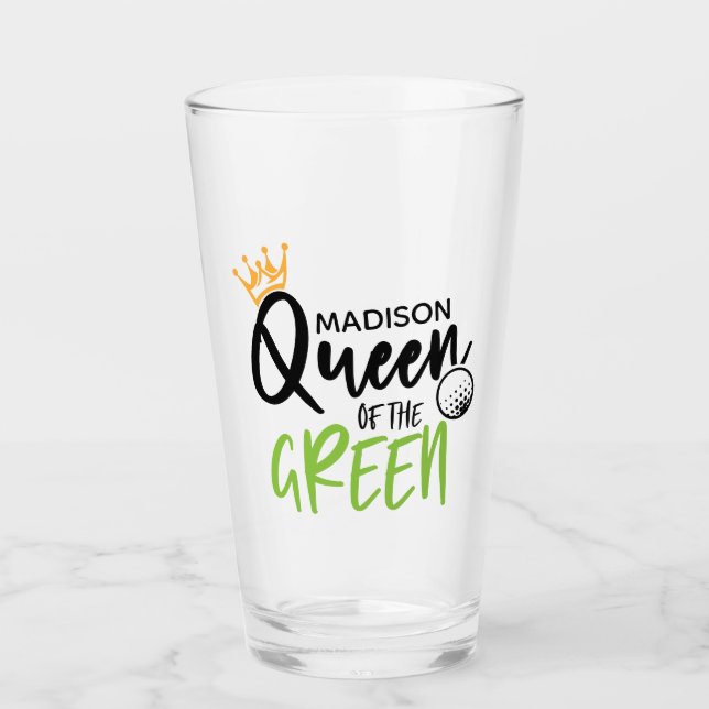 Golffähige Königin des Grünen Funny Modern Persona Glas (Vorderseite)