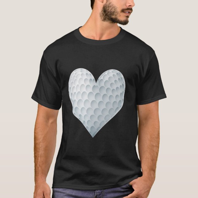 Golffan oder Golfer Liebe Herzdesign T-Shirt (Vorderseite)