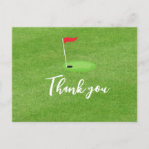 Golfflagge auf grünem Gras Vielen Dank für das Gol