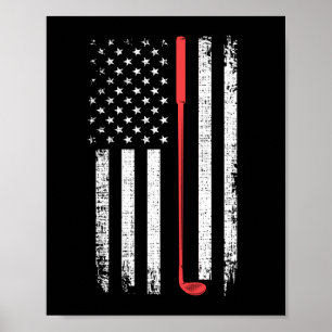 Golfgeschenk für Männer, American Flag Golf Club G Poster