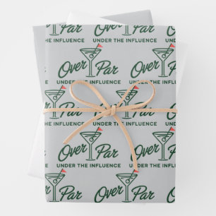 Golfgeschenk über Par und unter Einfluss Golf Geschenkpapier Set