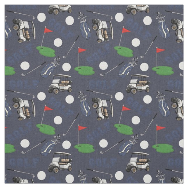 Golfgone auf Gray-Blue Stoff (Muster)