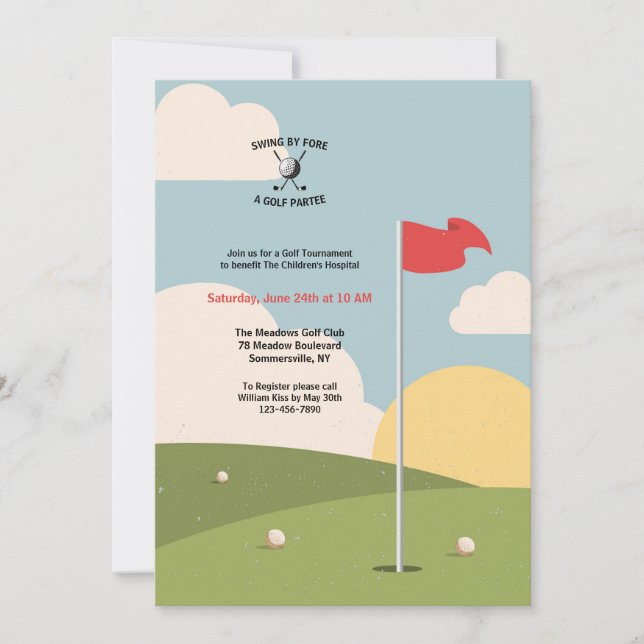 Golfgrüns Einladung (Vorderseite)