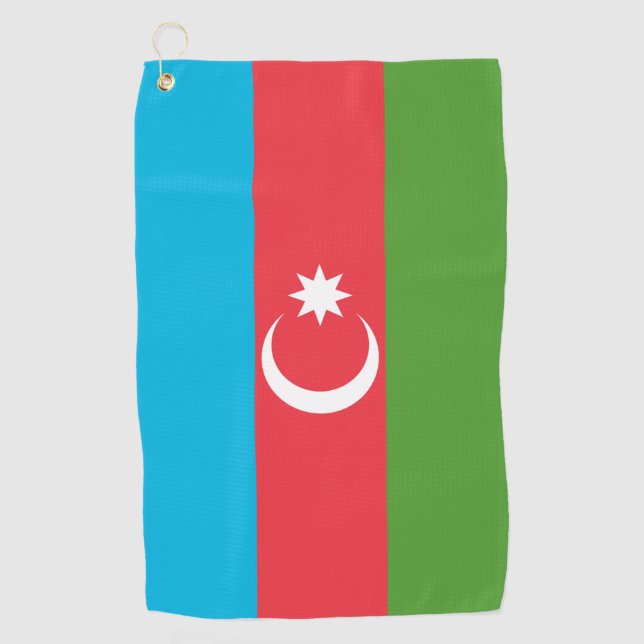 Golfhandtuch mit der Flagge Aserbaidschans (Vorderseite)