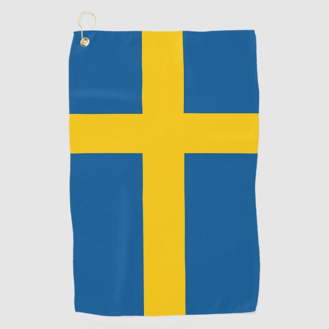 Golfhandtuch mit der Flagge Schwedens (Vorderseite)