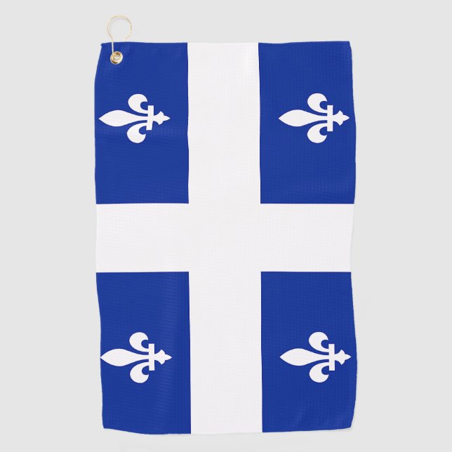 Golfhandtuch mit der Flagge von Quebec, Kanada (Vorderseite)