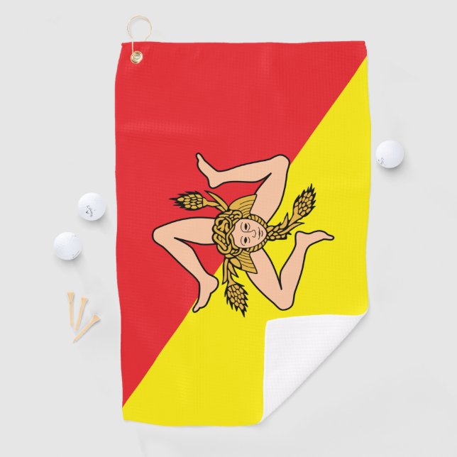 Golfhandtuch mit der Flagge von Sizilien, Italien (Insitu)