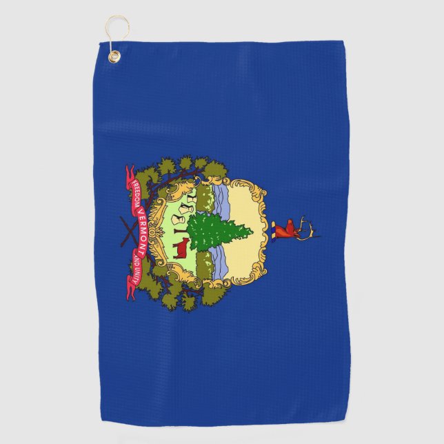 Golfhandtuch mit der Flagge von Vermont Staat, USA (Vorderseite)