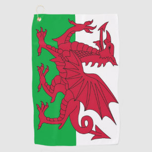Golfhandtuch mit der Flagge von Wales, Vereinigtes