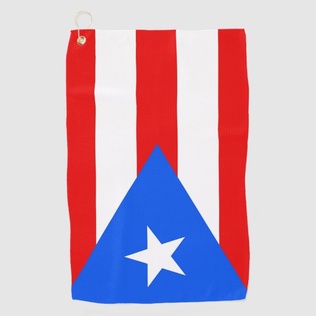 Golfhandtuch mit Fahne von Puerto Rico, USA (Vorderseite)