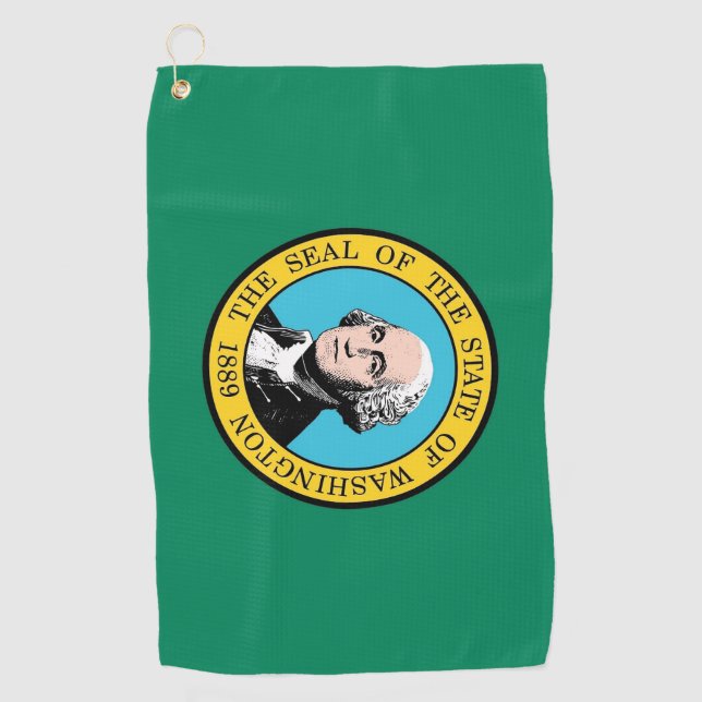 Golfhandtuch mit Flagge von Washington Staat, USA (Vorderseite)