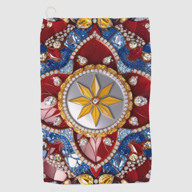 Golfhandtuch mit kolumbianischen Farben (Vorderseite)