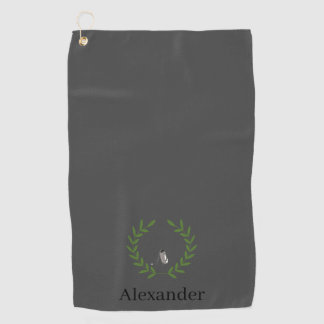Golfhandtuch mit Laurel Wreath und Golf Bag