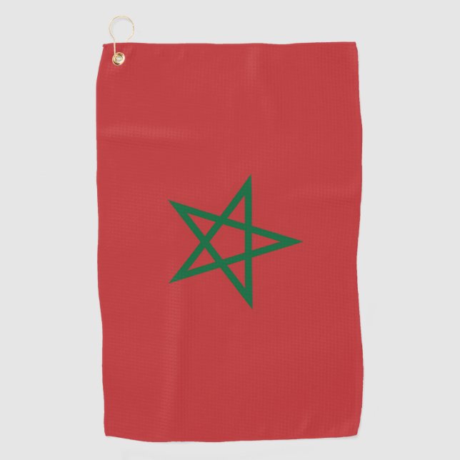 Golfhandtuch mit marokkanischer Flagge (Vorderseite)