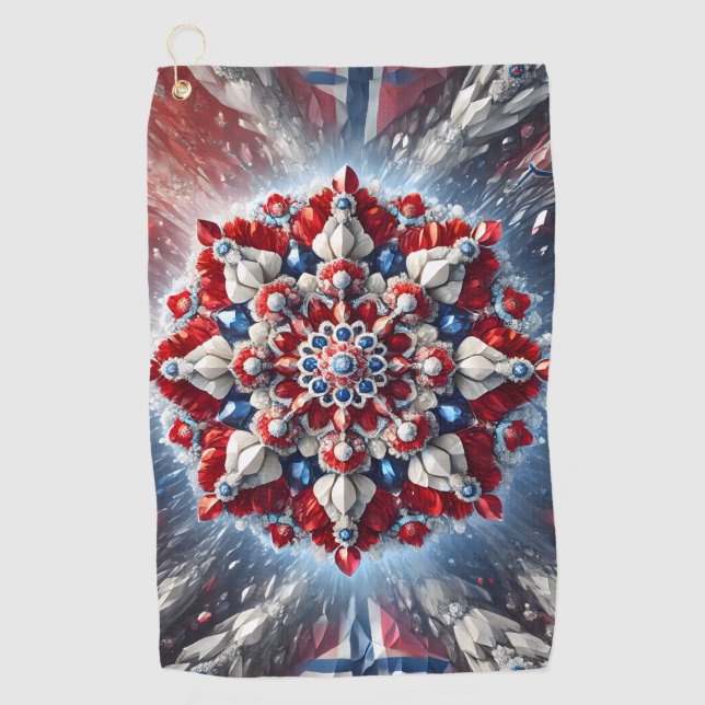 Golfhandtuch mit norwegischen Farben (Vorderseite)