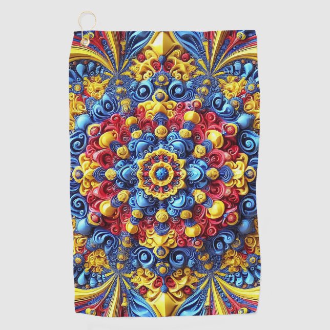 Golfhandtuch mit rumänischen Farben (Vorderseite)