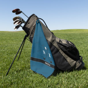 Golfhandtuch mit seinem Namen und seinen Initialen