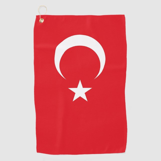 Golfhandtuch mit türkischer Flagge (Vorderseite)