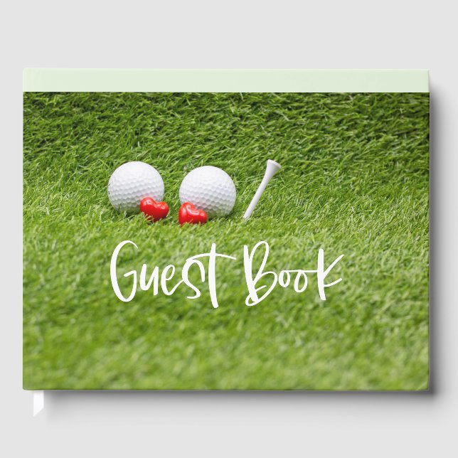 Golfhochzeit mit zwei Golfplätzen in Liebe auf Grü Gästebuch (Vorderseite)