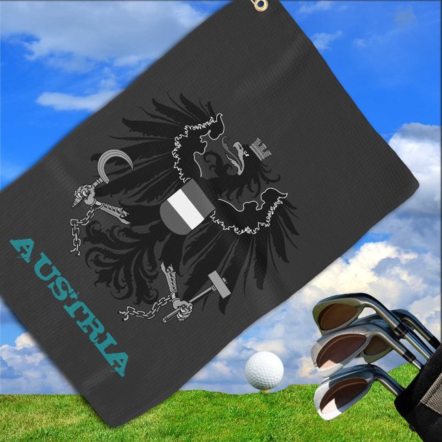 Golfing Austria & Austrian Wappen / Flagge Golfhandtuch (Von Creator hochgeladen)