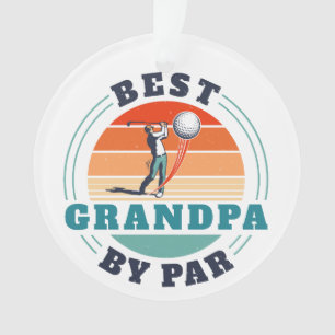 Golfing Best Grand-pa By Par Custom Retro Christma