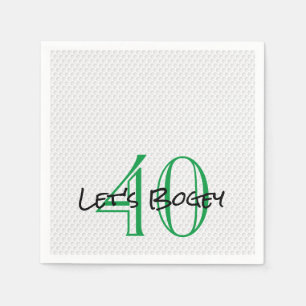Golfing Birthday 40 LET'S BOGEY Funny Golf Ball Serviette