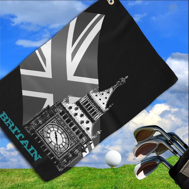 Golfing Britain & Big Ben, britische Flagge Golfhandtuch (Von Creator hochgeladen)