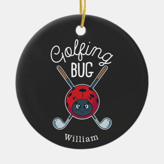 Golfing Bug Sports Gag Neuheit Golf Keramik Ornament (Vorne)