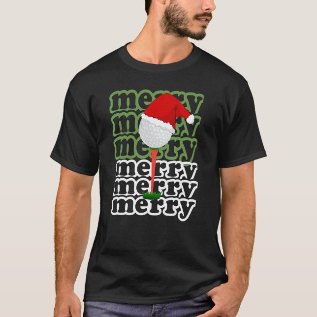 Golfing Christmas Holiday Golf Ball T-Shirt (Vorderseite)