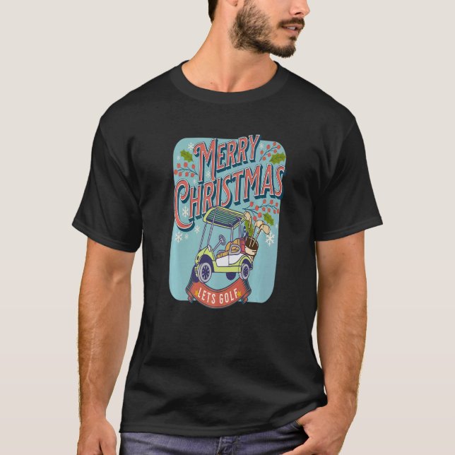 Golfing Christmas Holiday Golf Ball T-Shirt (Vorderseite)