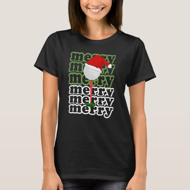 Golfing Christmas Holiday Golf Ball T-Shirt (Vorderseite)