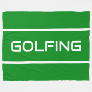 GOLFING Elegante weiße Textstreifen auf strahlende Fleecedecke