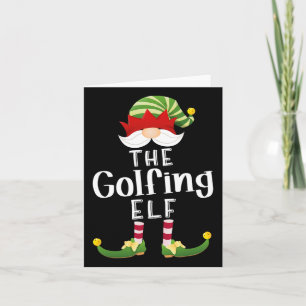 Golfing Elf Group Weihnachten Funny Pajama Party Karte