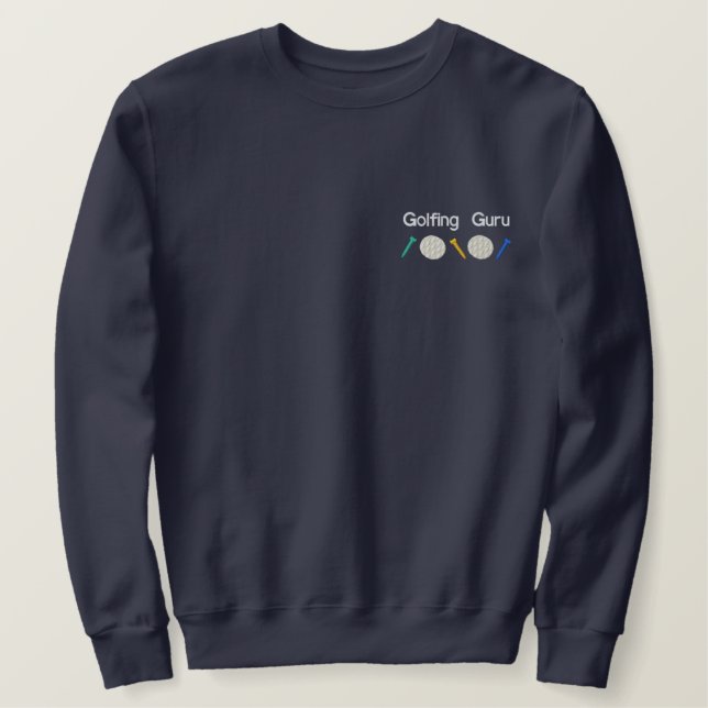 Golfing Guru Besticktes Sweatshirt (Design vorne)